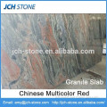 Red multi color Chinese granite polished slabs and tiles for sale